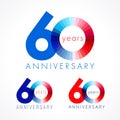 60 years old celebrating colored logo.