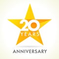 20 years old celebrating star logo.