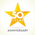 50 years old celebrating star logo.