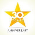 30 years old celebrating star logo.