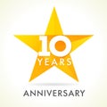 10 years old celebrating star logo.