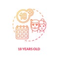 18 years old concept icon