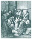 12 years old Jesus in the temple illustration