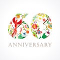 60 years old luxurious celebrating folk logo. Royalty Free Stock Photo