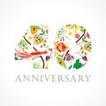 40 years old luxurious celebrating folk logo. Royalty Free Stock Photo