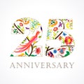 25 years old luxurious celebrating folk logo. Royalty Free Stock Photo