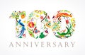 100 years old luxurious celebrating folk logo. Royalty Free Stock Photo