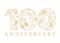 100 years old luxurious celebrating numbers. Royalty Free Stock Photo