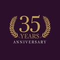 35 years old luxurious logo. Royalty Free Stock Photo