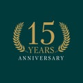 15 years old luxurious logo. Royalty Free Stock Photo