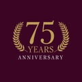 75 years old luxurious logo. Royalty Free Stock Photo