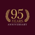 95 years old luxurious logo. Royalty Free Stock Photo