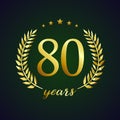 80 years old luxurious logo