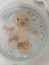 Teddy bear taking a bath Royalty Free Stock Photo