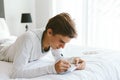 16 years old teenage boy writing school notes or doing homework Royalty Free Stock Photo