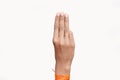 A 15 years old young hand with three fingers salute symbol Royalty Free Stock Photo