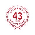 43 years design template. 43rd vector and illustration Royalty Free Stock Photo