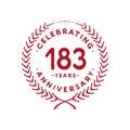 183 years design template. 183rd vector and illustration Royalty Free Stock Photo