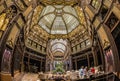 Interior of the famous ornate city passage Paris Courtyard in Budapest, Hungary.