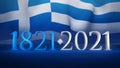 1821-2021. 200 years after the Revolution of Greece. An anniversary 3D render concept