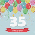 35 years selebration. Happy Birthday greeting card Royalty Free Stock Photo