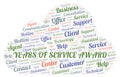 Years Of Service Award word cloud.