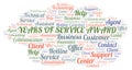 Years Of Service Award word cloud.