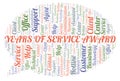 Years Of Service Award word cloud.