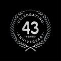 43 years design template. 43rd vector and illustration Royalty Free Stock Photo
