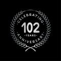 102 years design template. 102nd vector and illustration Royalty Free Stock Photo