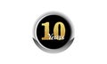 10 years silver button. Royalty Free Stock Photo