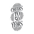 50 years vintage birthday celebration, Cheers to 50 years Royalty Free Stock Photo