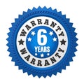 6 Years Warranty Badge Isolated