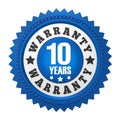 10 Years Warranty Badge Isolated