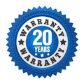 20 Years Warranty Badge Isolated