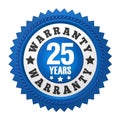 25 Years Warranty Badge Isolated