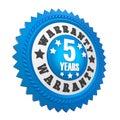 5 Years Warranty Badge Isolated