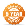 5 years warranty icon Royalty Free Stock Photo