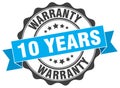 10 years warranty stamp