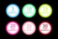 Years warranty tag and guarantee seals vector icons set Royalty Free Stock Photo