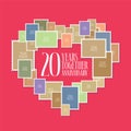 20 years of wedding or marriage icon, illustration
