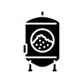 yeast beer production glyph icon vector illustration