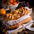 Yeast dough cake with orange marmolade Royalty Free Stock Photo