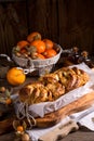 Yeast dough cake with orange marmolade Royalty Free Stock Photo