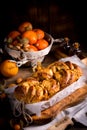 Yeast dough cake with orange marmolade Royalty Free Stock Photo