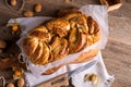 Yeast dough cake with orange marmolade Royalty Free Stock Photo