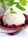 Yeast dumpling with vanilla sauce