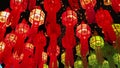 Yee Peng Festival, Paper lanterns decorated on Tha-Phae road ,Chiang Mai province Thailand