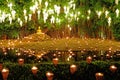 Yee Peng Lighting Loy Krathong in phan Tao temple, Chiangmai