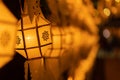 Yee Peng Yi Peng Festival , paper lanterns decorated on Tha-Phae road ,Chiang Mai Thailand